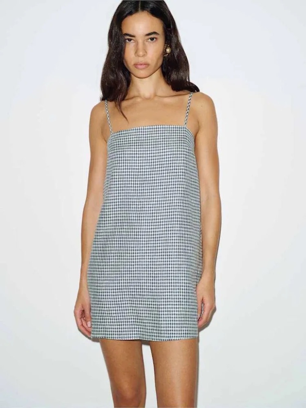 BNWT reformation aubree dress in slate check sz M